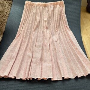 Elegant Pink Pleated Skirt-Leslie Fay 80s made in USA